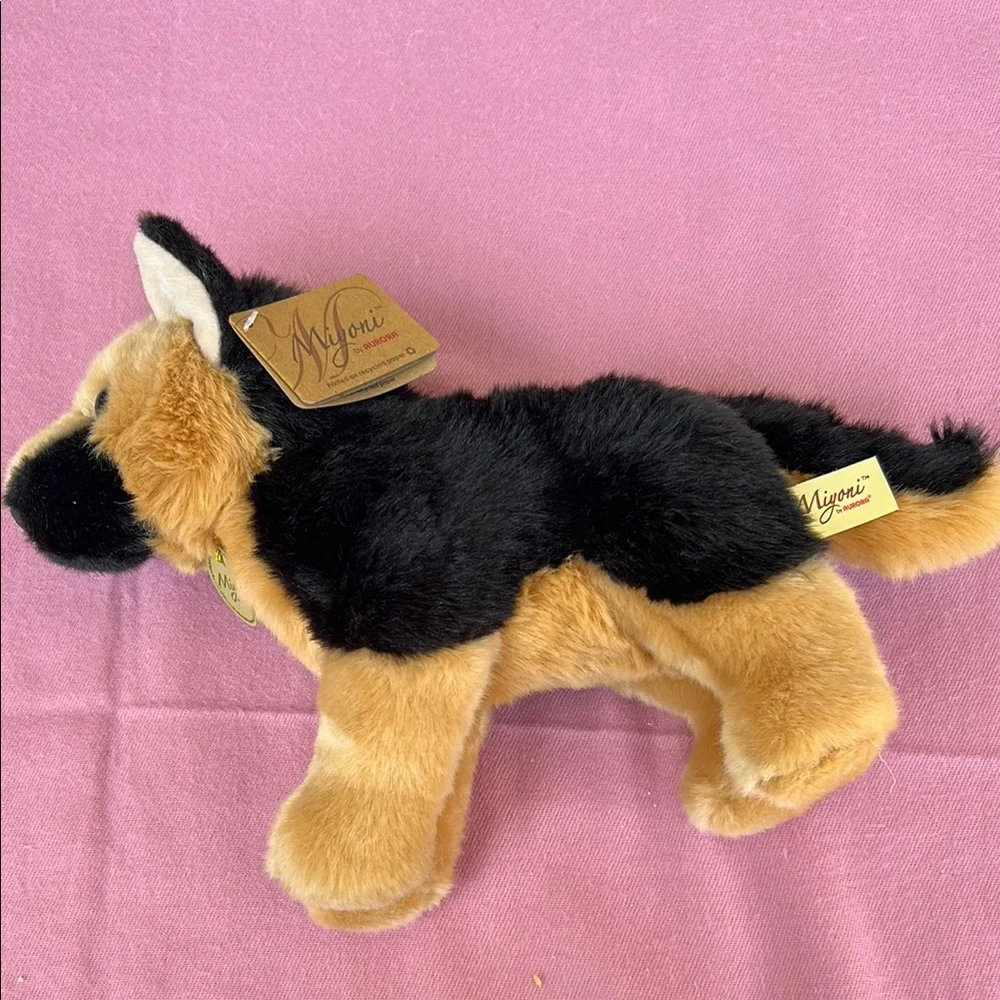 Miyoni  black and Tan Plush Dog Toy with Floppy Ears